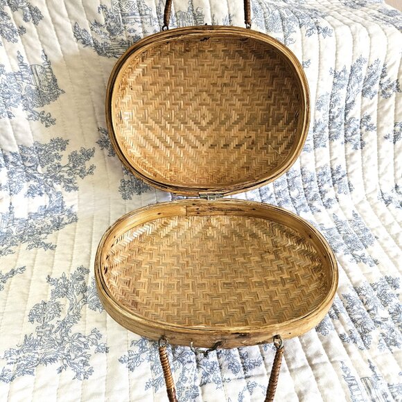 Vintage Rattan And Bamboo Handbag - Picture 6 of 7